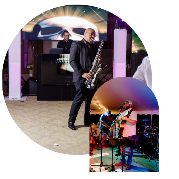 wedding entertainment collage
