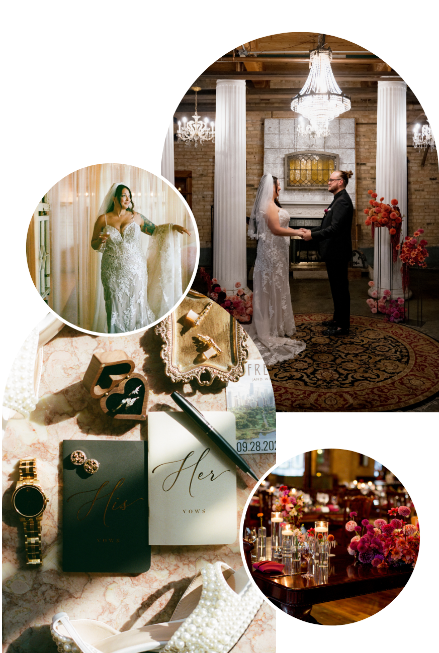 partial wedding planning collage