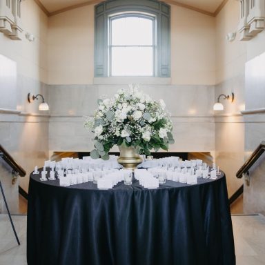 large white floral centerpiece
